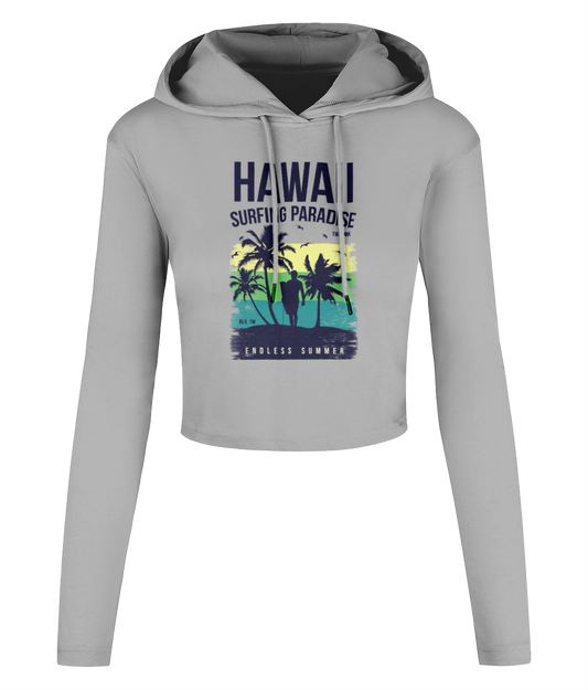 Hawaii Endless Summer - Women's Cropped Hooded T-shirt