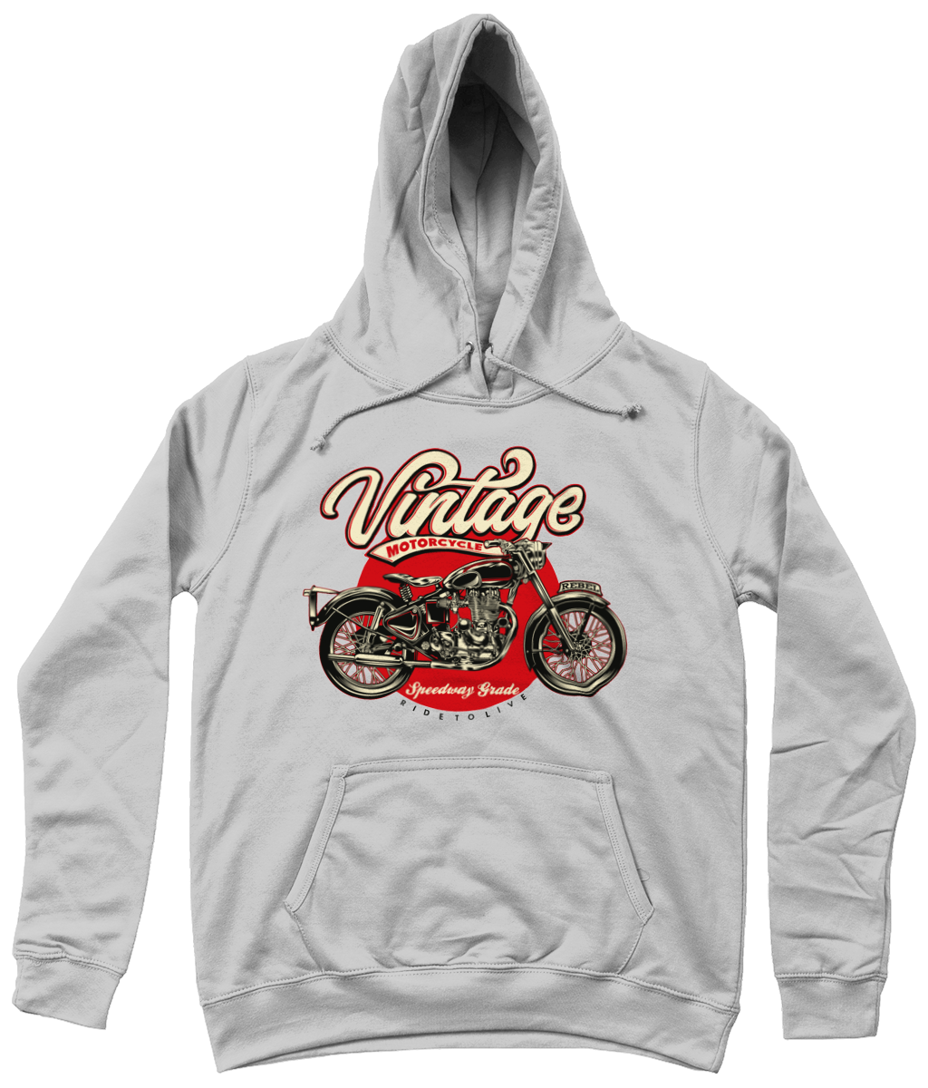 Vintage Motorcycle - AWDis Girlie College Hoodie - Vitesse T-Shirts UK