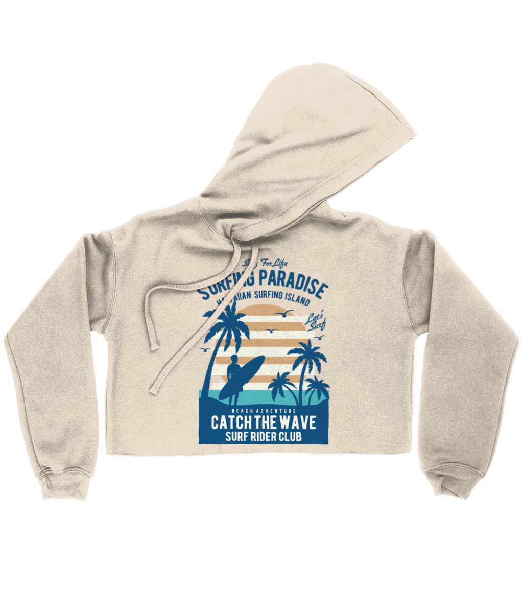 Surfing Paradise - Bella Ladies Cropped Hoodie