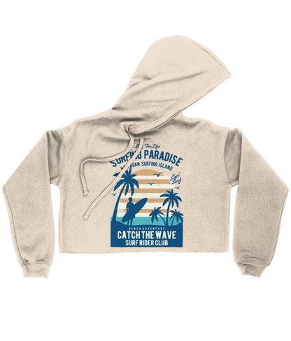 Surfing Paradise - Bella Ladies Cropped Hoodie - Vitesse T-Shirts UK