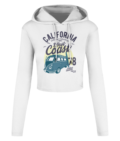 California West Coast v2 - Women's Cropped Hooded T-shirt