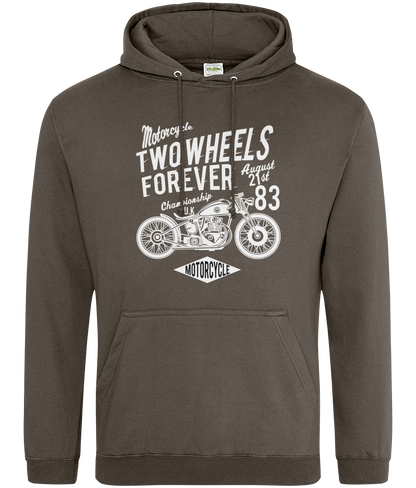 Two Wheels Forever Weiß - AWDis College Kapuzenpullover