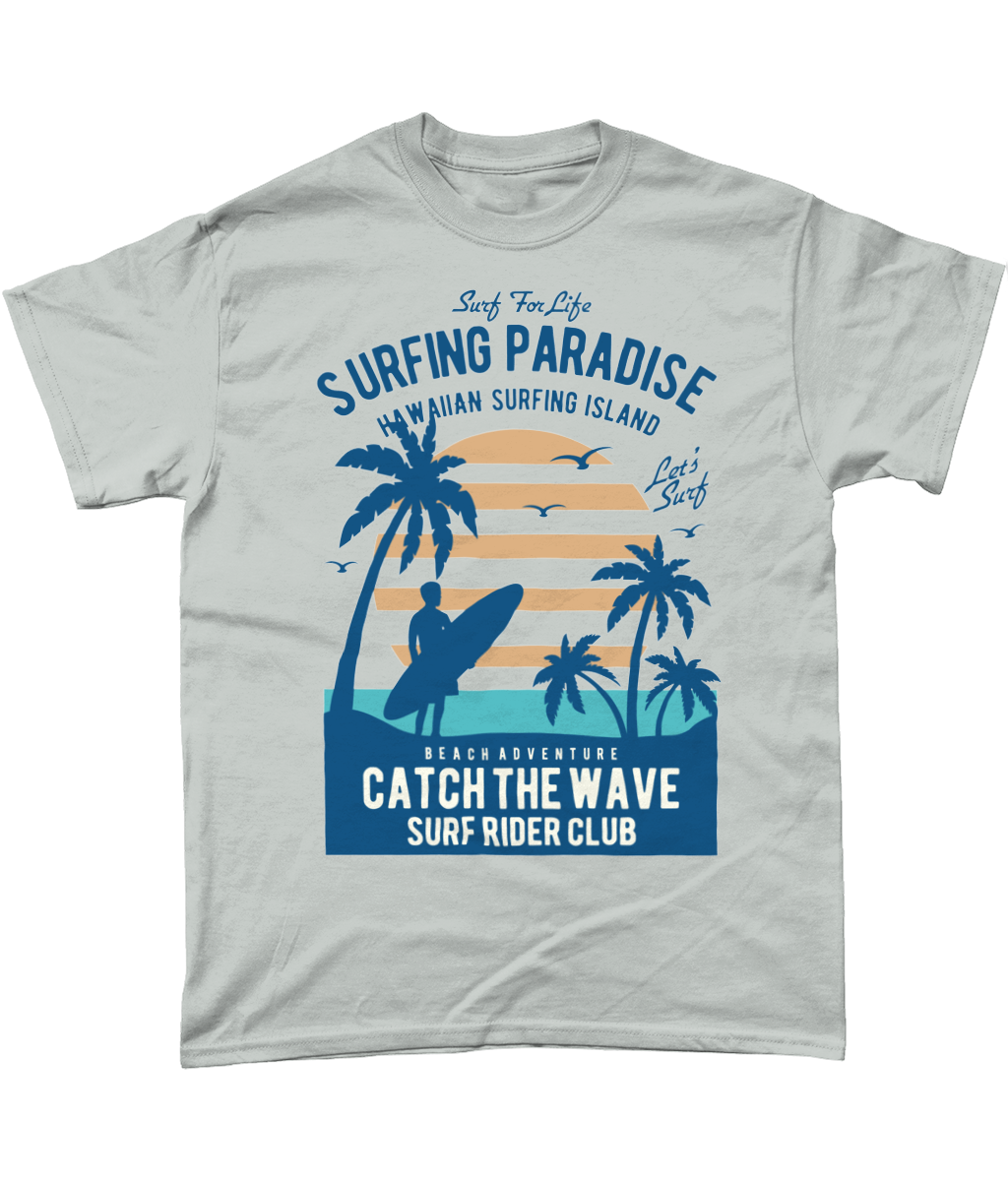 Surfing Paradise - Schweres Baumwoll-T-Shirt