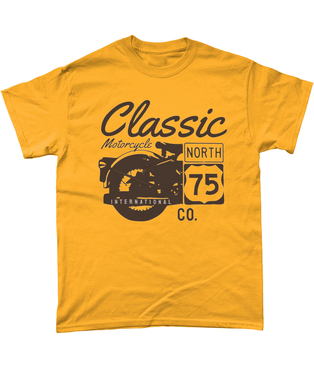 T-shirt en coton épais Classic Motorcycle 75 noir