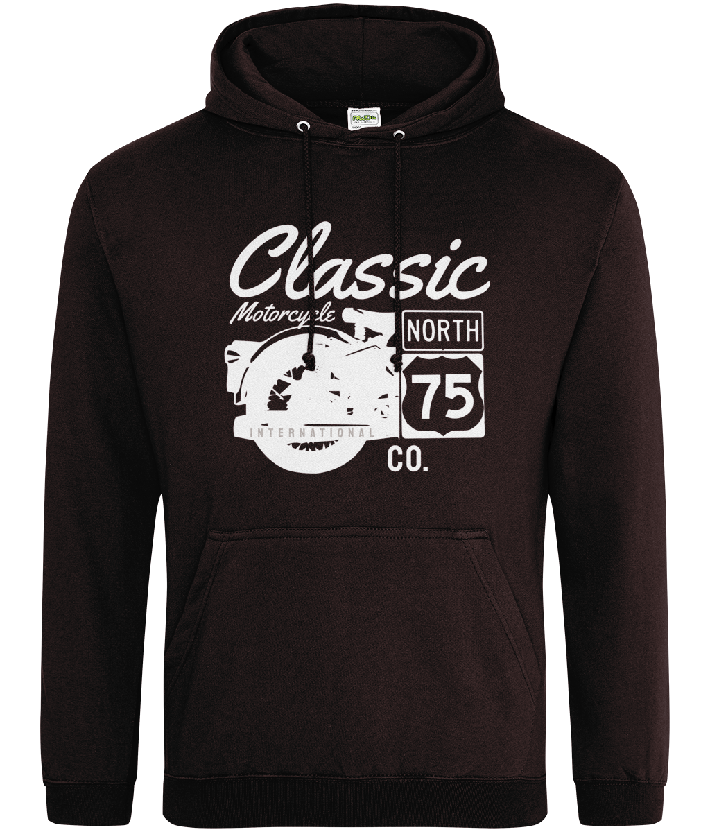 Classic Motorcycle 75 white - AWDis College Hoodie