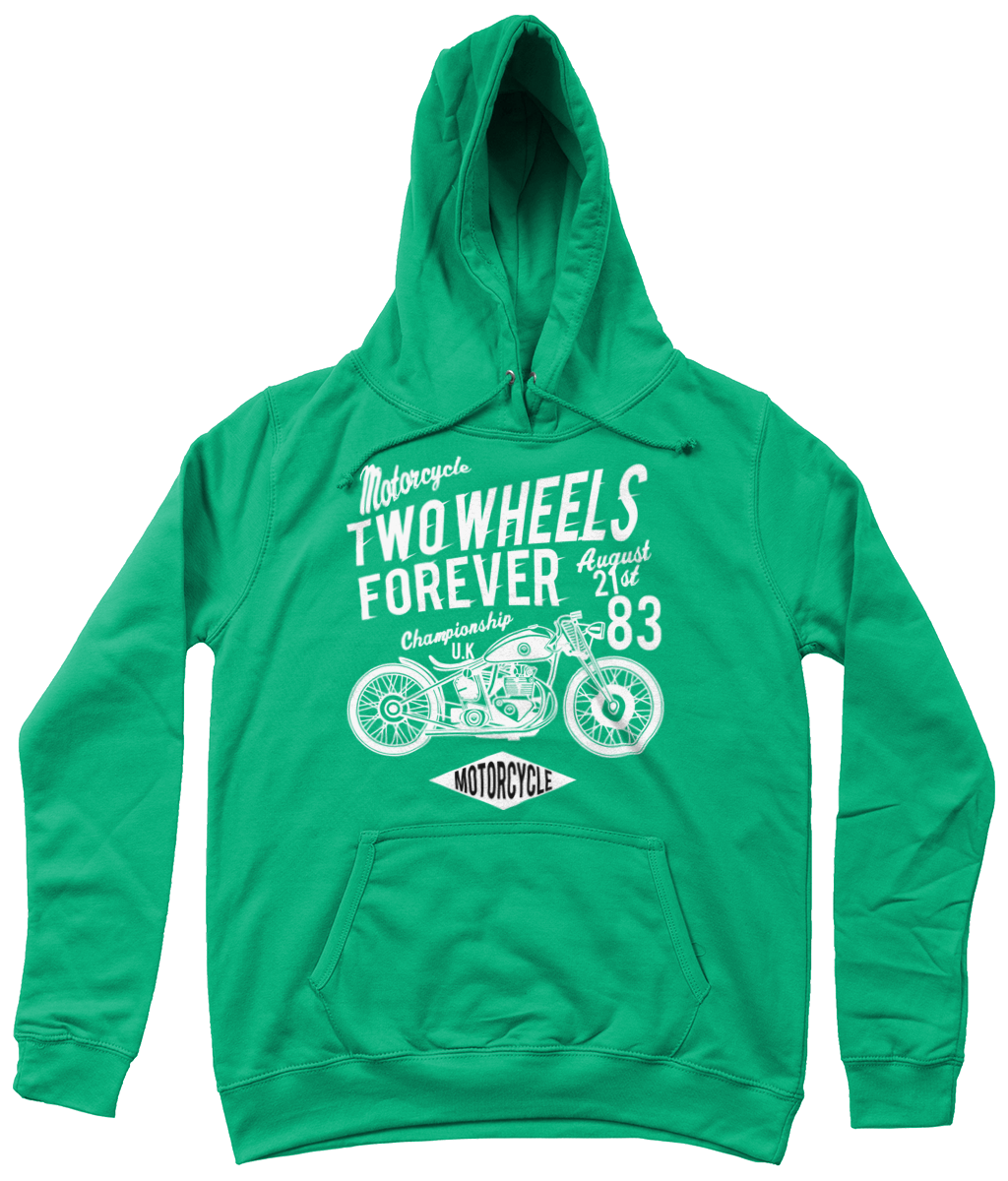 Two Wheels Forever White - AWDis Girlie College Hoodie