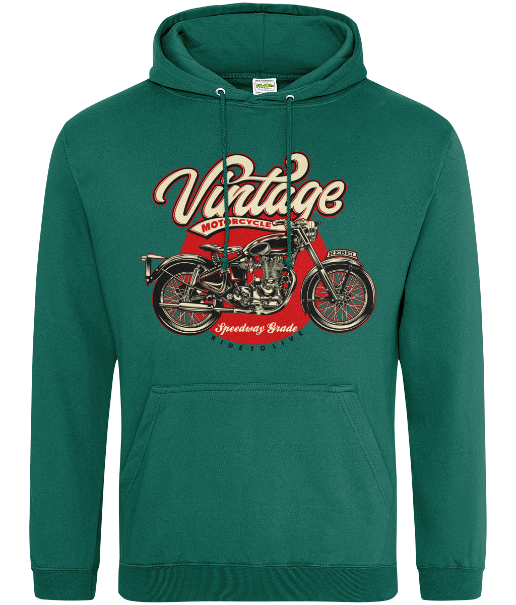 Vintage Motorrad - AWDis College Kapuzenpullover