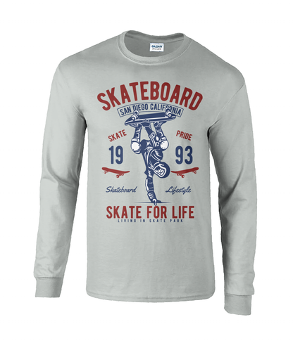 Skate For Life - T-shirt à manches longues en coton ultra doux