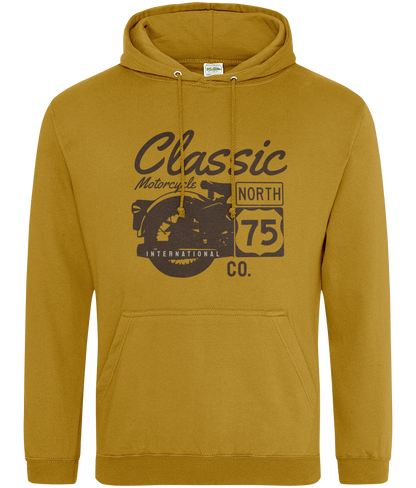 Classic Motorcycle 75 Black - AWDis College Hoodie