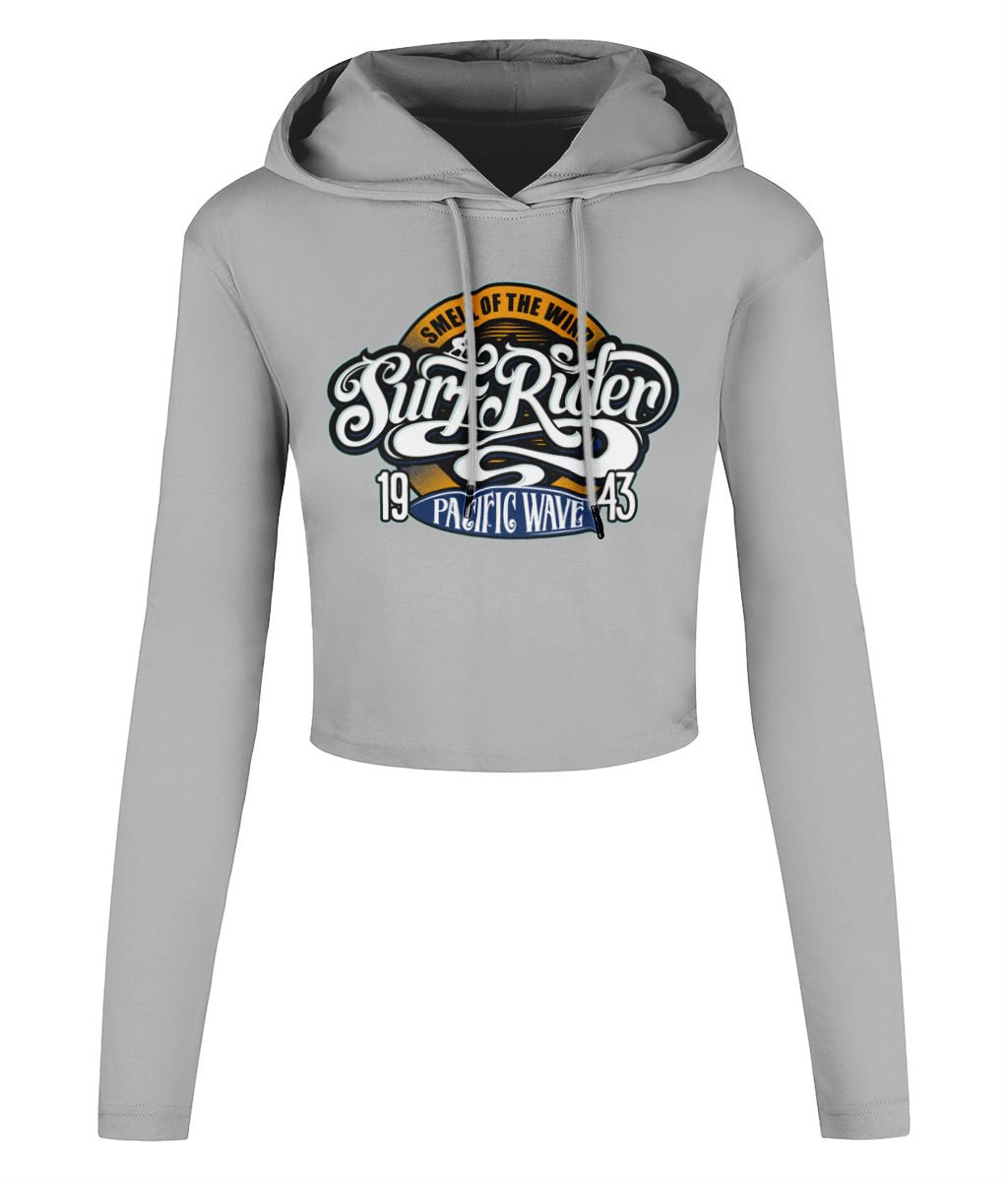 Surf Rider v2 - Women's Cropped Hooded T-shirt