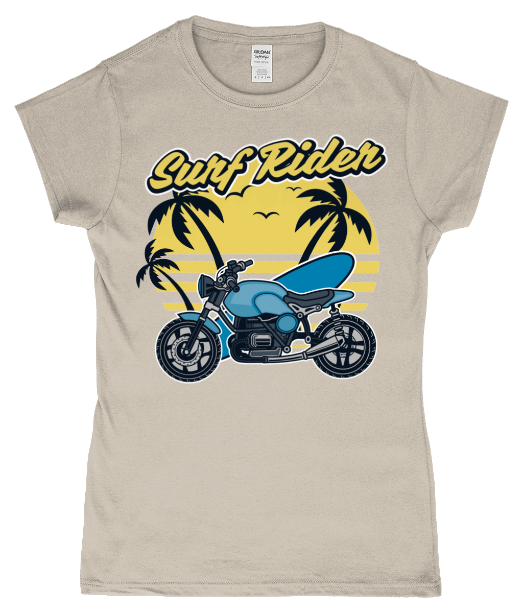 Surf Rider - Gildan SoftStyle® Ladies Fitted Ringspun T-Shirt - Vitesse T-Shirts UK