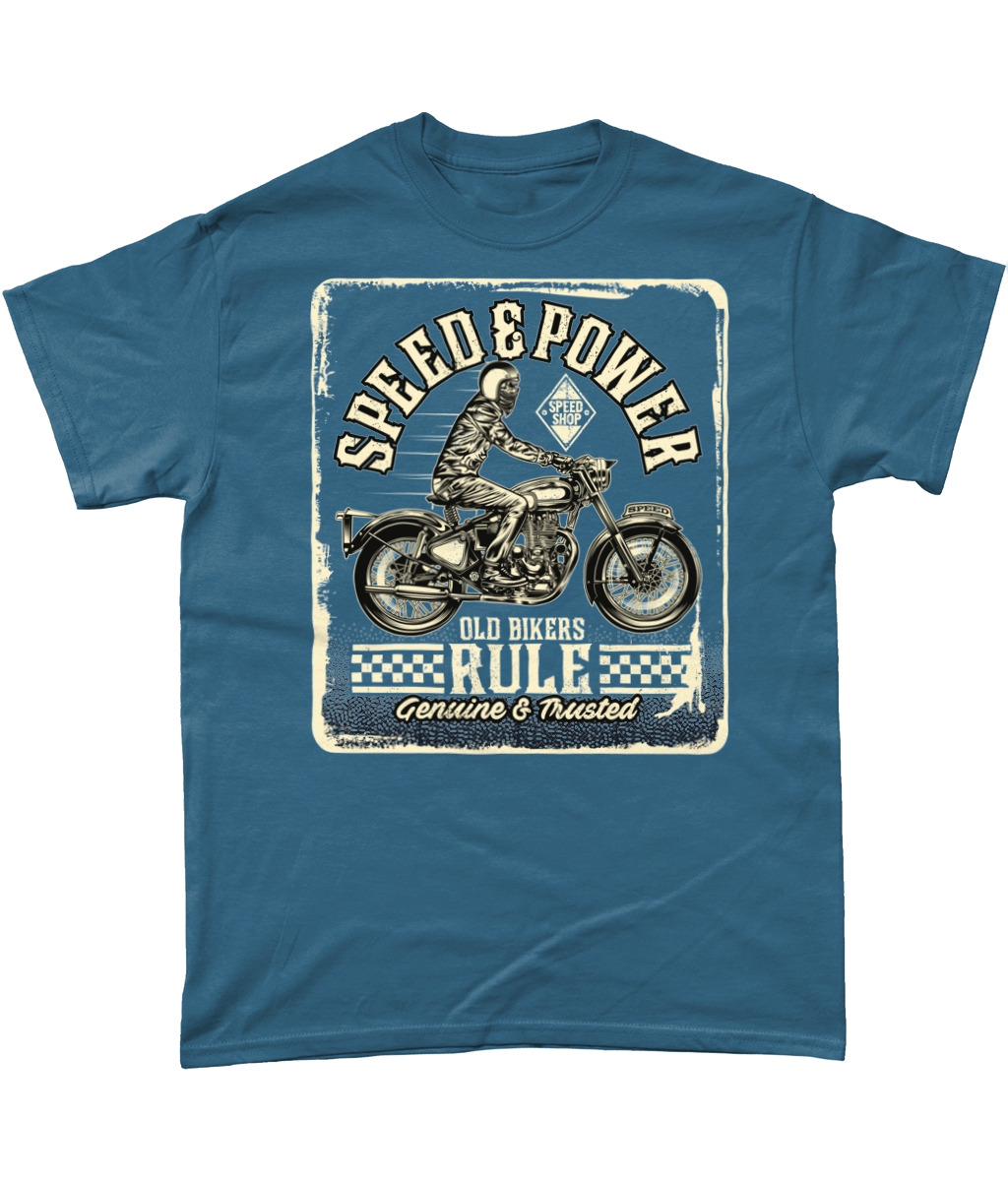 Old Bikers Rule - Heavy Cotton T-Shirt - Vitesse T-Shirts UK