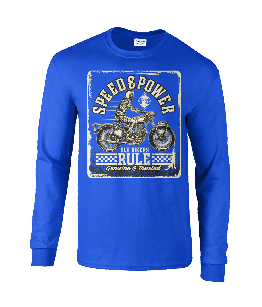 Old Bikers Rule - Ultra Cotton® Long Sleeve T-Shirt - Vitesse T-Shirts UK