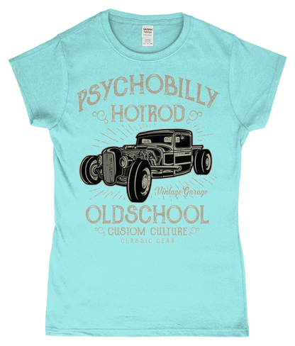 Psychobilly Hotrod – Gildan SoftStyle® Ladies Fitted Ringspun T-Shirt - Vitesse T-Shirts UK