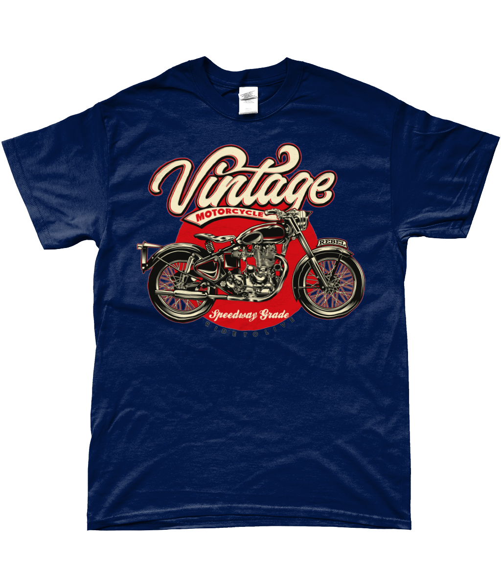 Vintage Motorrad - SoftStyle Ringspun T-Shirt