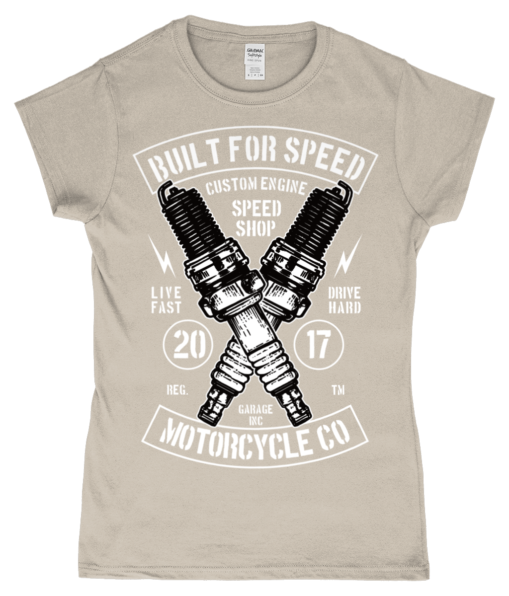 Built For Speed - Gildan SoftStyle® Ladies Fitted Ringspun T-Shirt - Vitesse T-Shirts UK