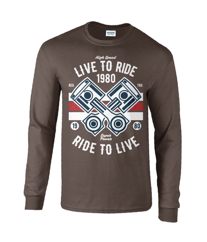 Live To Ride 1980 - T-shirt à manches longues en coton ultra