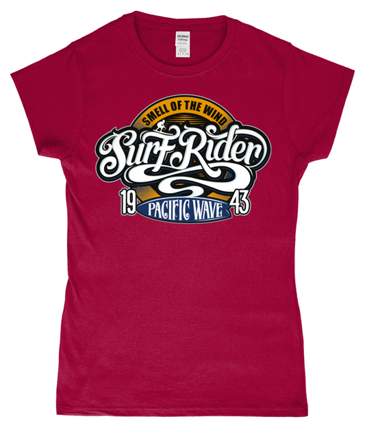 Surf Rider v2 - T-shirt ajusté en fil filé à l'anneau pour femme SoftStyle