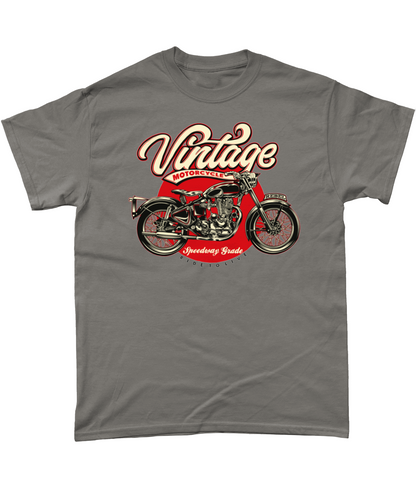 Vintage Motorcycle - Heavy Cotton T-Shirt