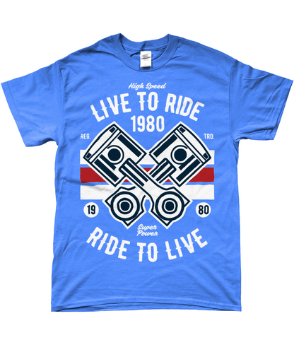 Live To Ride 1980 - Gildan SoftStyle® Ringspun T-Shirt - Vitesse T-Shirts UK