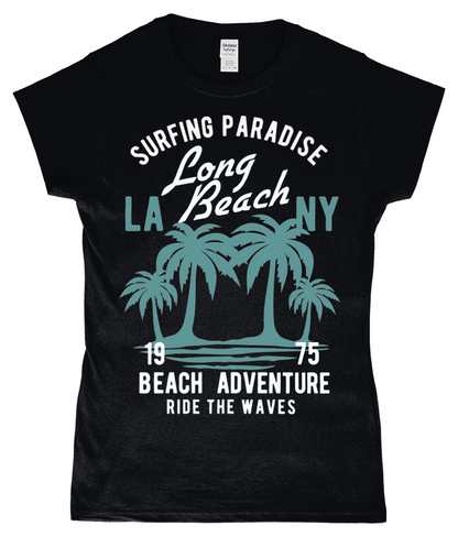 Beach Adventure - Gildan SoftStyle® Ladies Fitted Ringspun T-Shirt