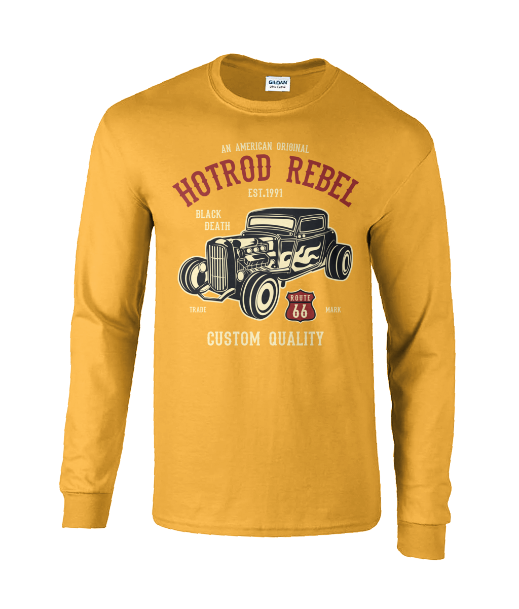 Hotrod Rebel – Langärmliges T-Shirt aus Ultra-Baumwolle