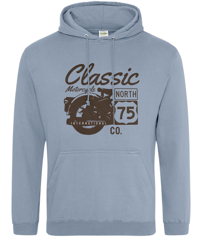 Classic Motorcycle 75 Black - AWDis College Hoodie