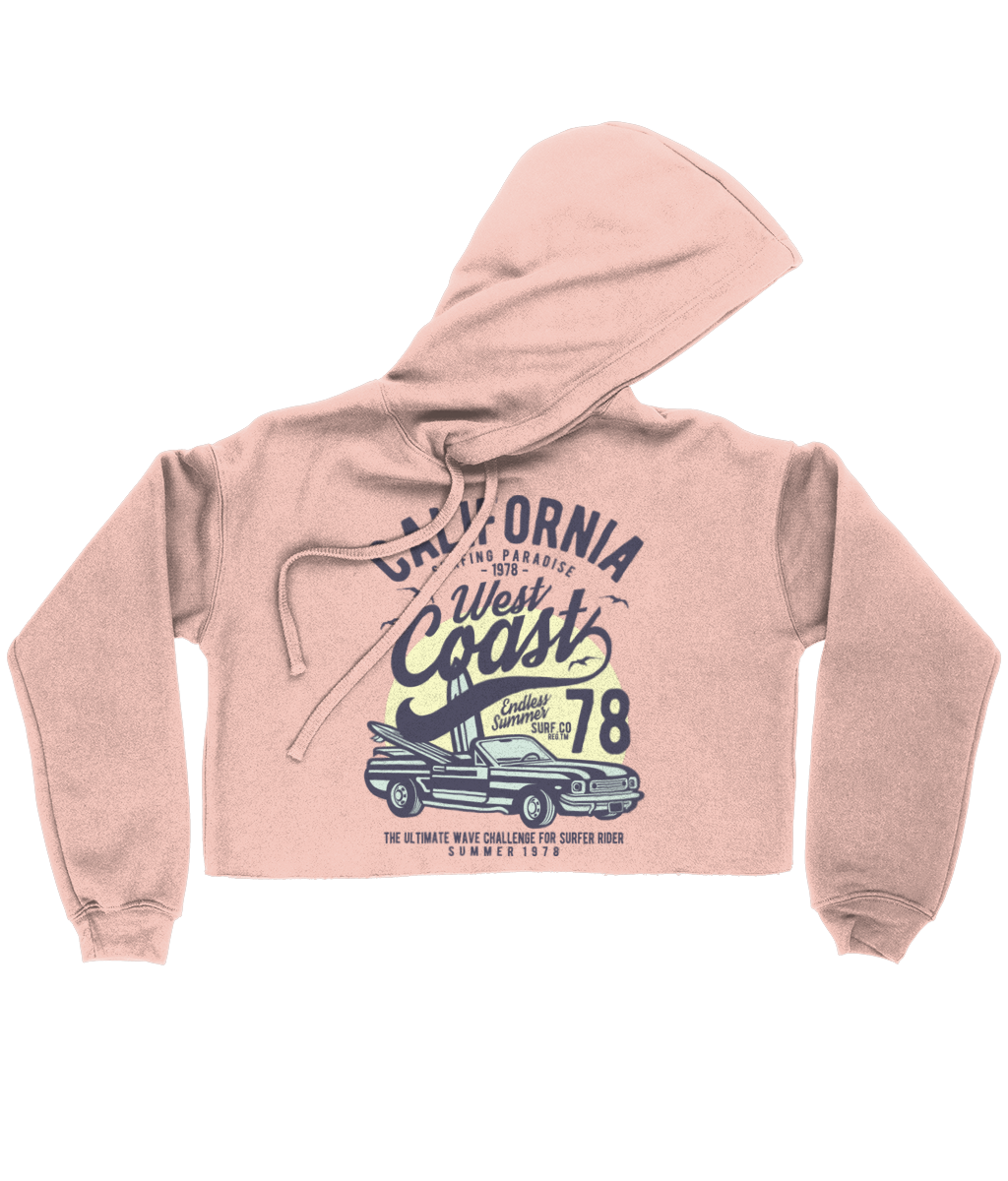 California West Coast - Bella Ladies Cropped Hoodie