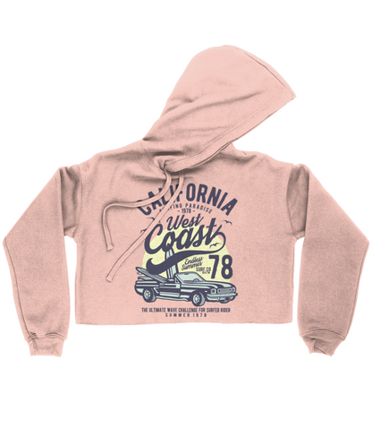 California West Coast - Bella Ladies Cropped Hoodie - Vitesse T-Shirts UK