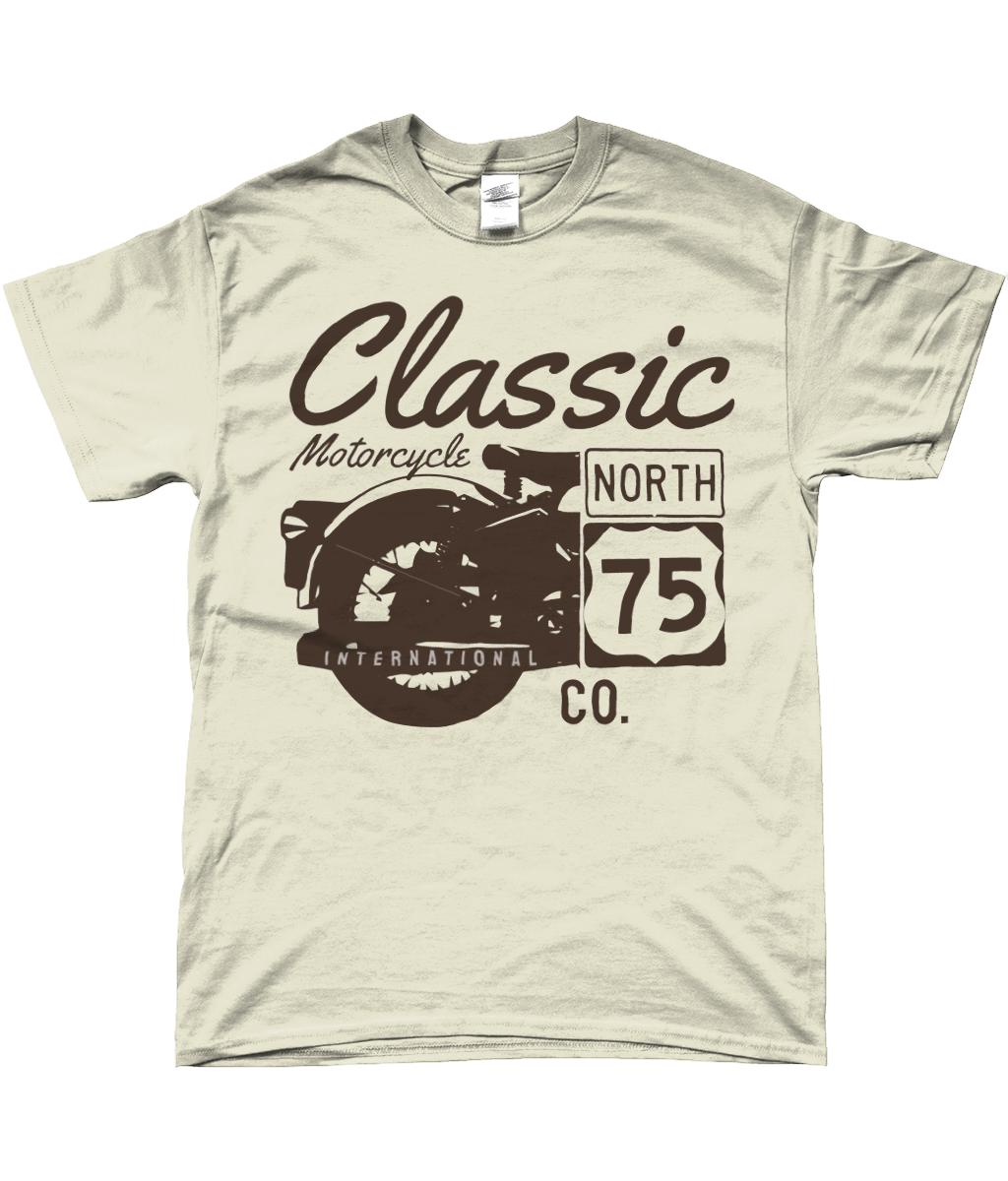 Classic Motorcycle 75 Black - Gildan SoftStyle® Ringspun T-Shirt