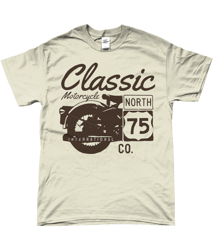 Classic Motorcycle 75 Black - Gildan SoftStyle® Ringspun T-Shirt