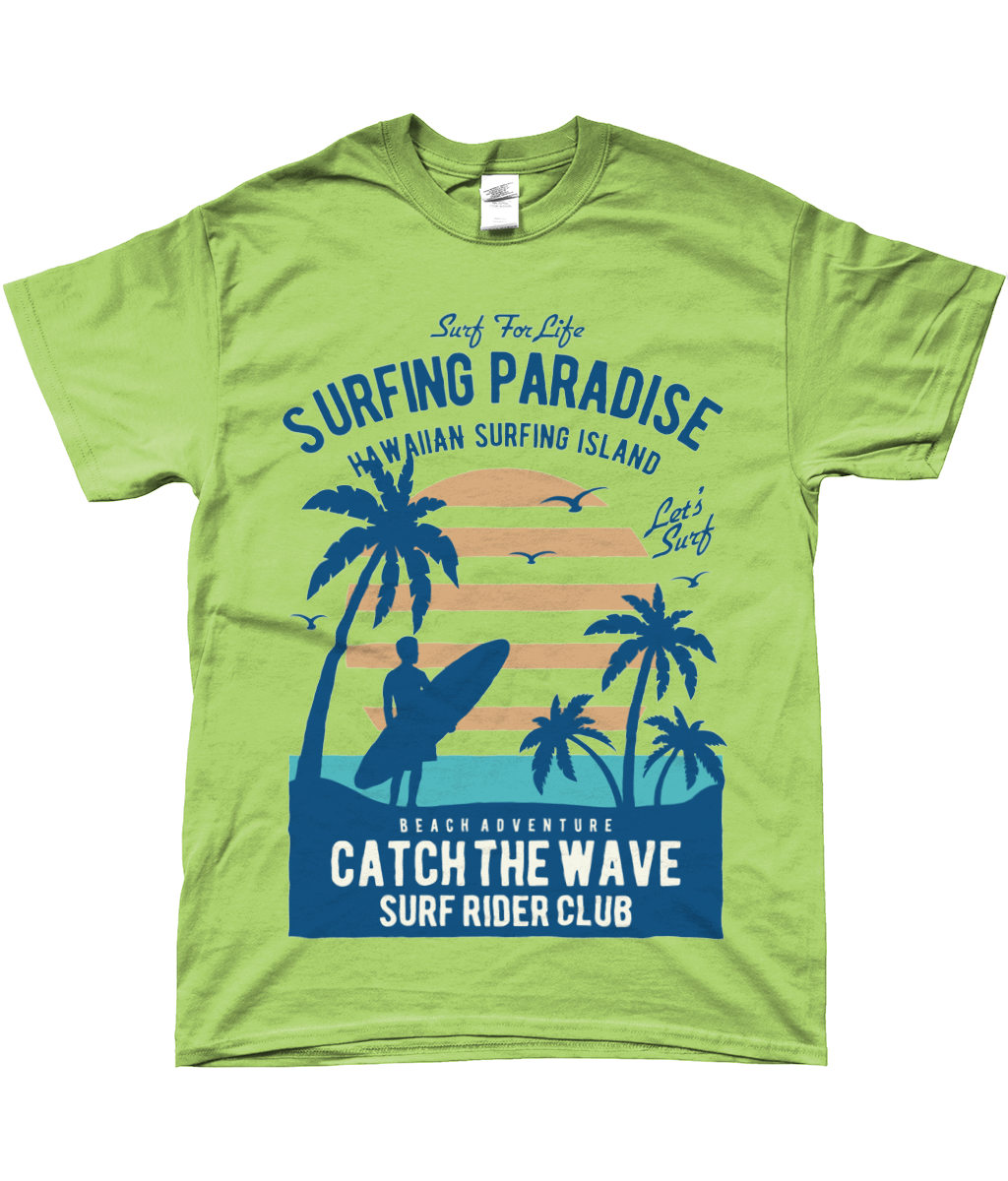 Surfing Paradise - SoftStyle Ringspun T-Shirt