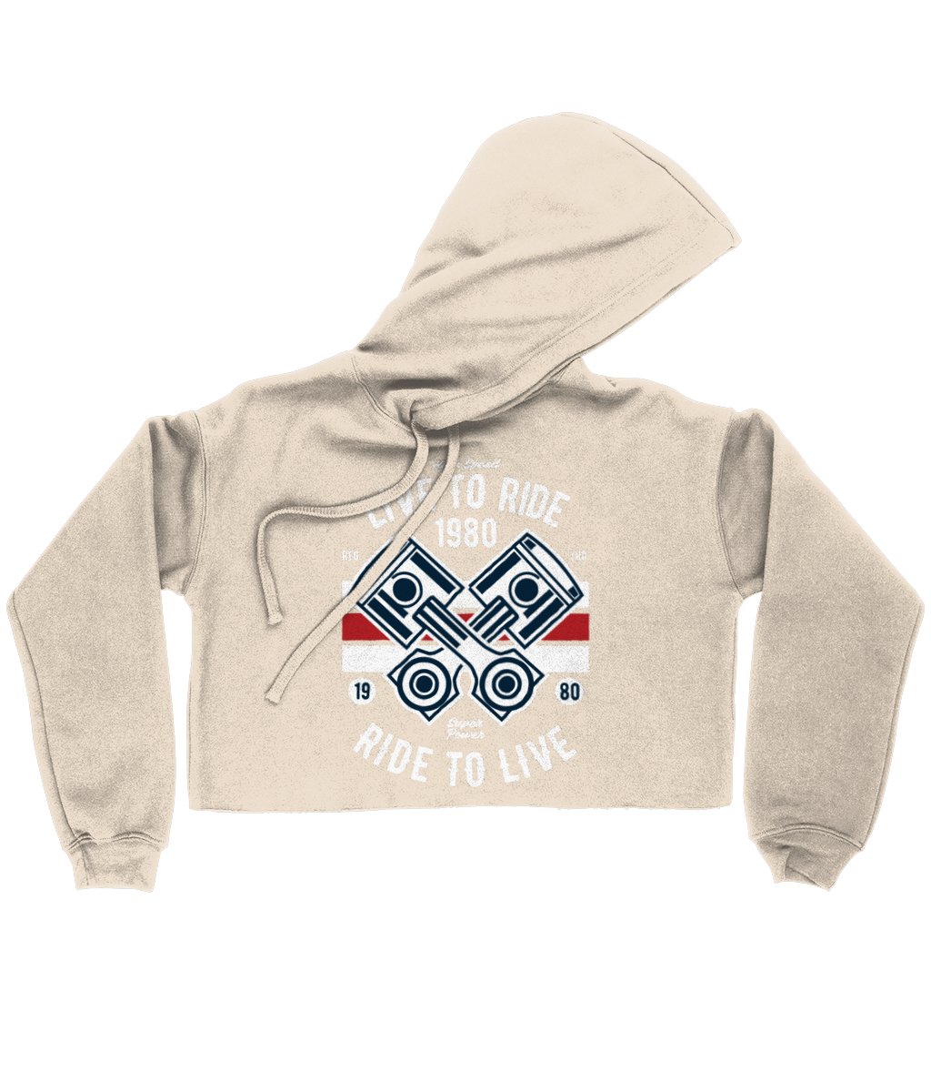 Live To Ride 1980 - Bella Ladies Cropped Hoodie