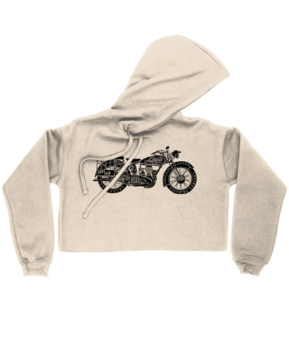 Enjoy The Ride - Schwarz - Bella Damen Kurzer Hoodie 