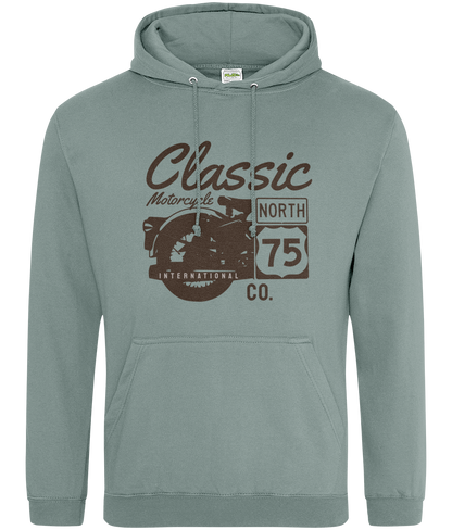 Classic Motorcycle 75 Black - AWDis College Hoodie