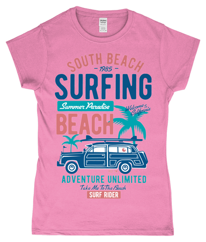 South Beach v2 - T-shirt ajusté en fil filé à anneaux pour femme SoftStyle