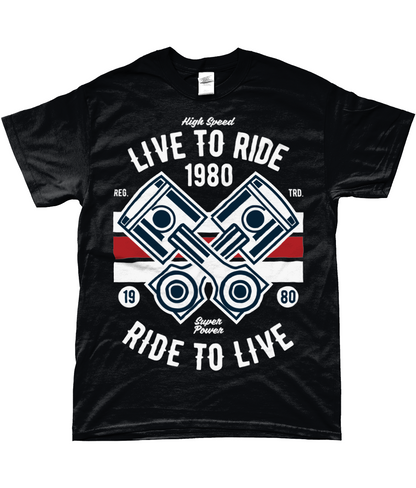 Live To Ride 1980 - T-shirt Gildan SoftStyle® à fils filés