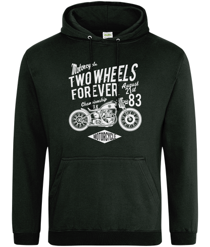 Two Wheels Forever White - AWDis College Hoodie