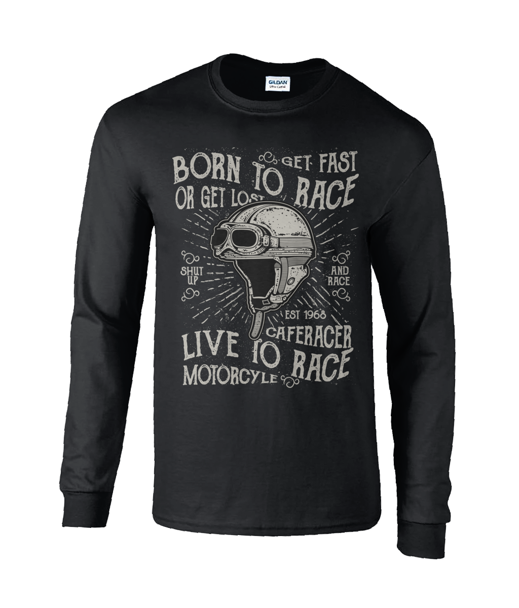 T-shirt à manches longues en coton ultra-doux Born To Race