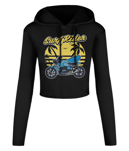 Surf Rider - Women's Cropped Hooded T-shirt