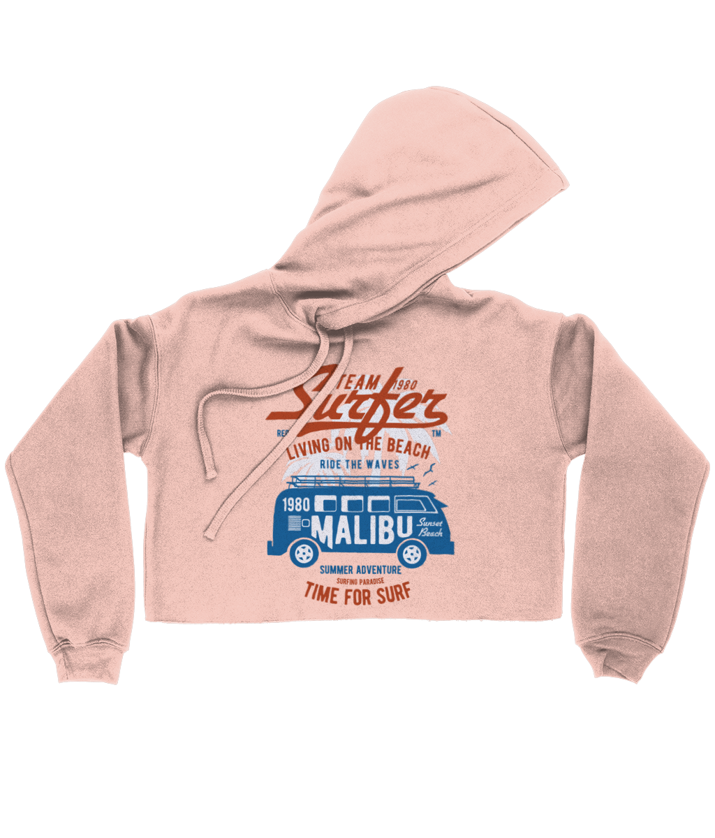 Team Surfer 1980 - Bella Ladies Cropped Hoodie - Vitesse T-Shirts UK