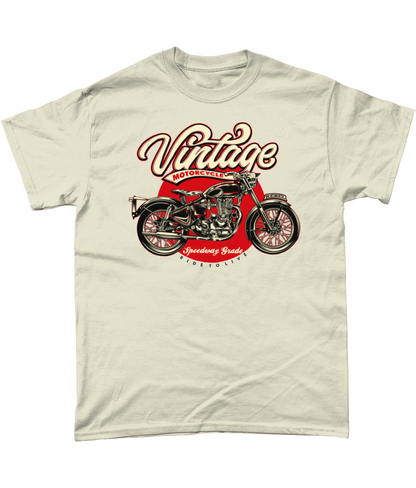 Vintage Motorrad - Schweres Baumwoll-T-Shirt