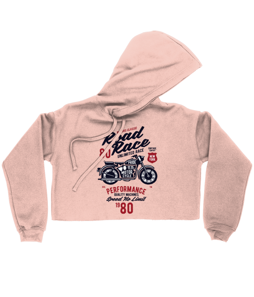 Sweat à capuche court Bella pour femme - Course de moto sur route 