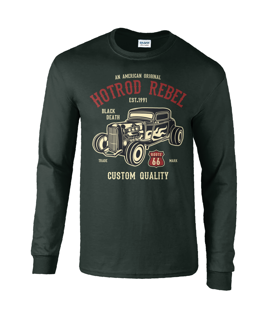 Hotrod Rebel - Ultra Cotton Long Sleeve T-Shirt - Vitesse T-Shirts UK