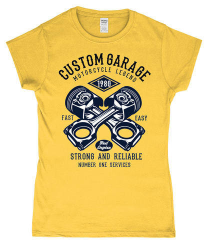 Custom Garage - Gildan SoftStyle® Ladies Fitted Ringspun T-Shirt - Vitesse T-Shirts UK