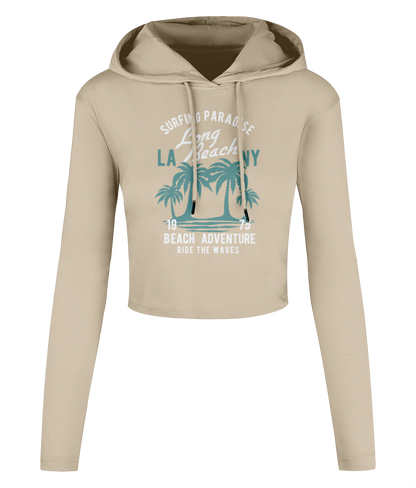 Beach Adventure - Women's Cropped Hooded T-shirt