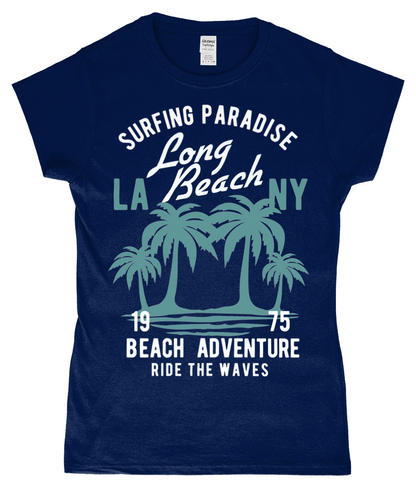 Beach Adventure - Gildan SoftStyle® Ladies Fitted Ringspun T-Shirt