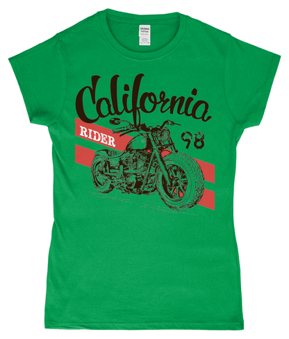 California Rider - Gildan SoftStyle® Ladies Fitted Ringspun T-Shirt - Vitesse T-Shirts UK