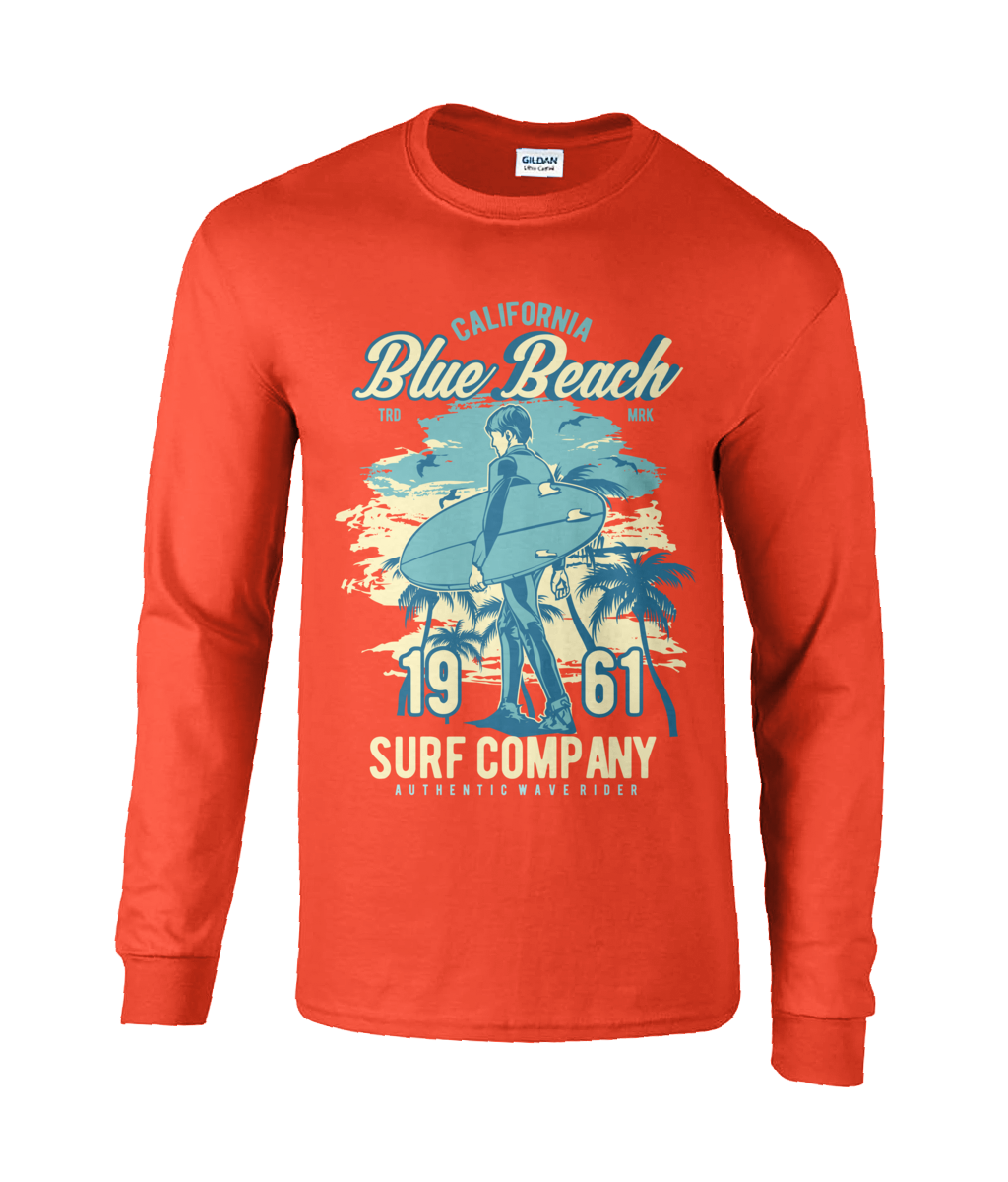 Blue Beach - T-shirt à manches longues en coton ultra