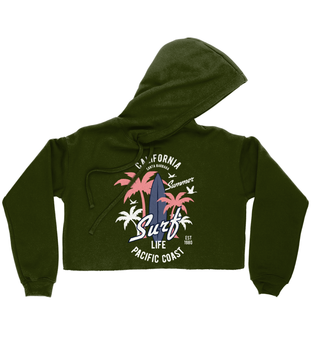 California Surf - Bella Ladies Cropped Hoodie